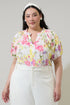 Leonie Floral Lena Split Neck Top Curve